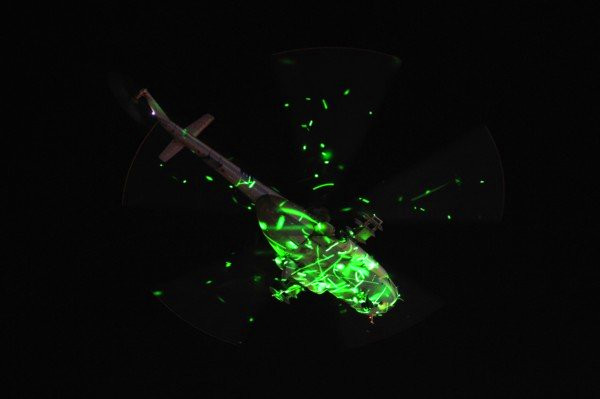 green laser pointer beam